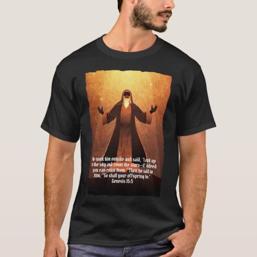 T-shirt Figure biblique Abraham | Verbe de la Bible noir (Devant)