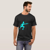 T-shirt Figure de clôture - Cyan (Devant entier)