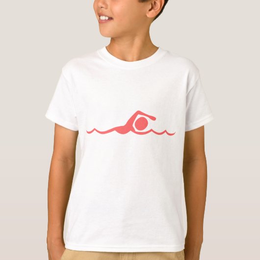 T-shirt Figure de natation - rose tropicale (Devant)