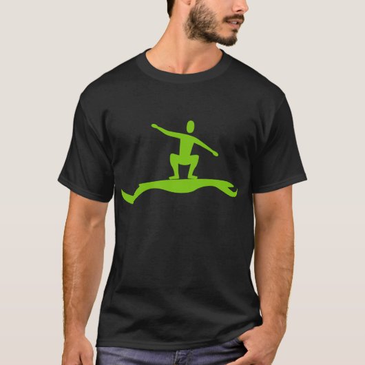 T-shirt Figure de surf - Vert martien (Devant)