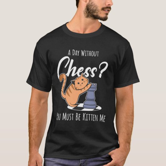 T-shirt Figure d'échecs Échiquier I Chat Chat Chaton (Devant)