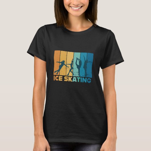 T-shirt Figure Skating Ice Skater Vintage Retro (Devant)