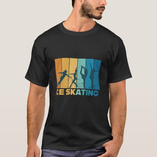 T-shirt Figure Skating Ice Skater Vintage Retro (Devant)
