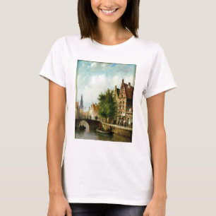 T-shirt Figures on a Canal, Amsterdam (oil on panel)