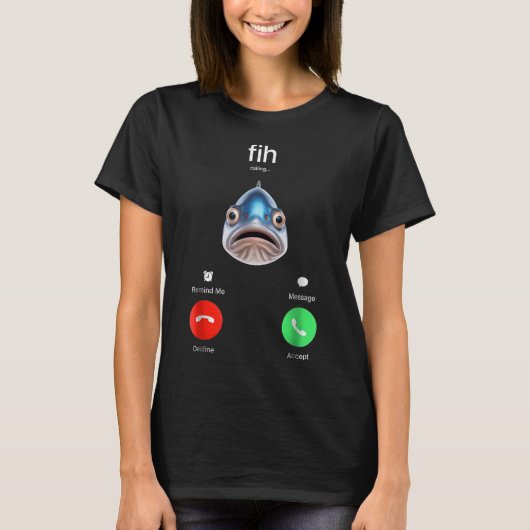 T-shirt Fih Appel Me Rappel Message Refuser Accepter Télép (Devant)