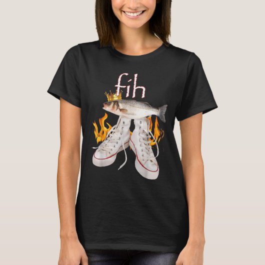 T-shirt Fih Scute Ss Cute Sss Fish Funny Misspelled Fish M (Devant)