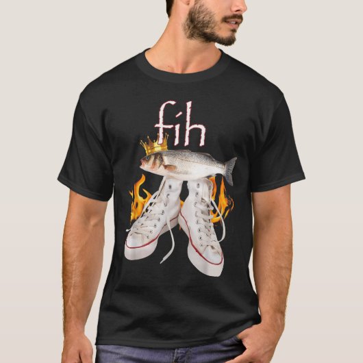 T-shirt Fih Scute Ss Cute Sss Fish Funny Misspelled Fish M (Devant)