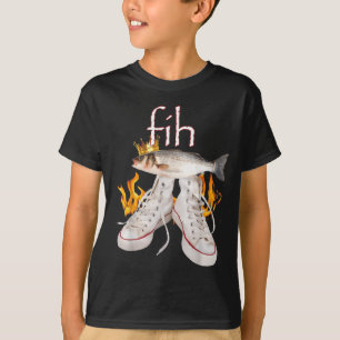 T-shirt Fih Scute Ss Mignon Sss Poisson Drôle Poisson Mal