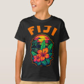 T-shirt Fiji Islands Pacific Ocean Trocal Flowers Beach Va (Devant)