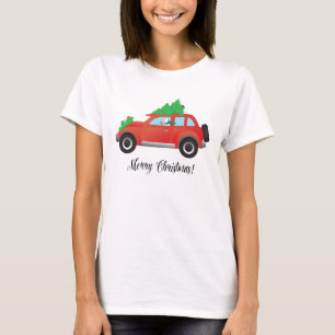 T-shirt Fil Fox Terrier Conduire une voiture de Noël