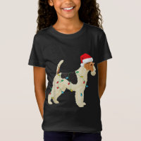 Fil Fox Terrier lumières de Noël Santa Hat Dog Xm