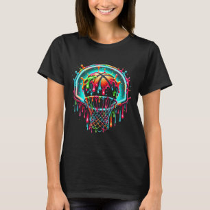 T-shirt Filet à anneau coulant couleur Splash croquis colo