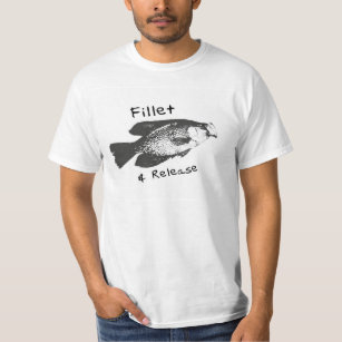 T-shirt filet de chemise de poisson crappie et relâcher
