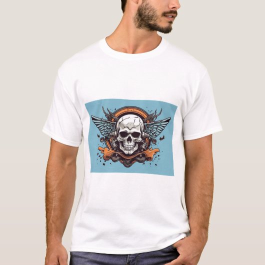 T-shirt Filets Rebel : Collection de patchs Rock & Roll (Devant)