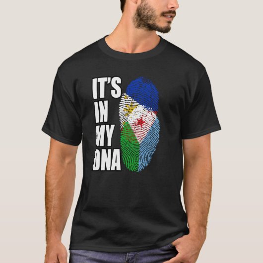 T-shirt Filipino Et Djibouti Mélangent L'ADN Patrimoine Du (Devant)