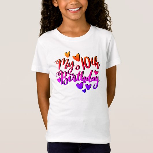 T-Shirt Fille 10e anniversaire (Devant)