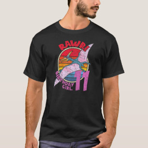T-shirt Fille 11e anniversaire I Rawr! Famille Pterodactyl