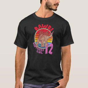 T-shirt Fille 12e anniversaire I Rawr Stegosaurus I Mat de