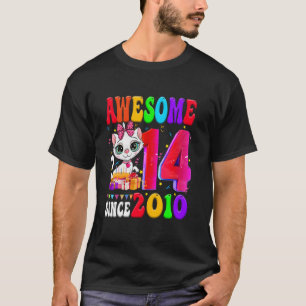 T-shirt Fille 14 ans Fête Cute cat 14 Ans Incroyable