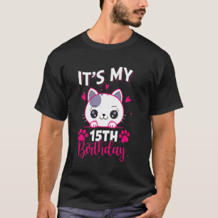 T-shirt Fille 15 Ans Anniversaire Chat Pour Fille C'est Me