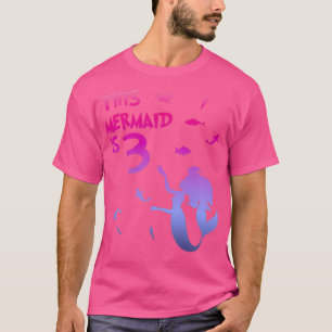 T-shirt Fille 3e anniversaire Cette Sirène A 3 ans