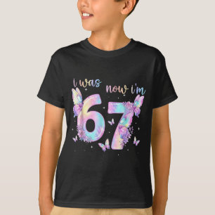 T-shirt Fille 6 7 ans anniversaire papillon 7ème anniversa