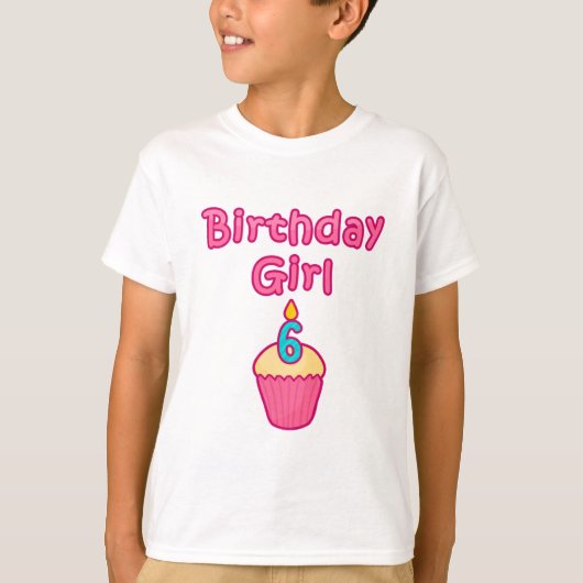 T-shirt Fille 6 d'anniversaire de petit gâteau (Devant)