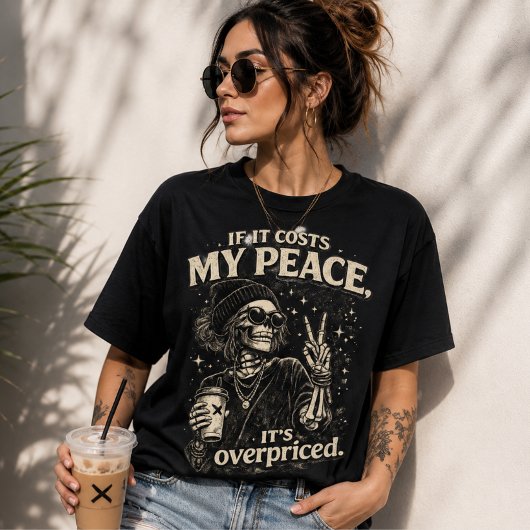 T-shirt Fille à café squelette