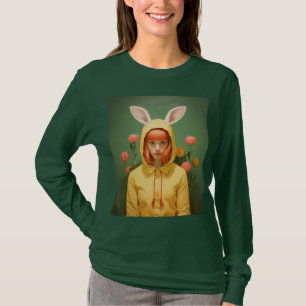 T-shirt Fille à capuchon de lapin