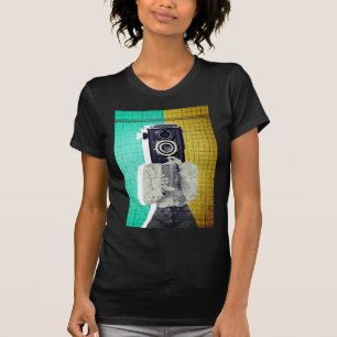 T-shirt Fille à l'appareil photo vintage - Collage artisti
