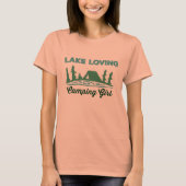 T-shirt fille affectueuse de camping de lac (Devant)