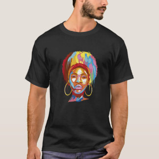 T-shirt Fille Africaine Américaine Racines Hairstyle Headb