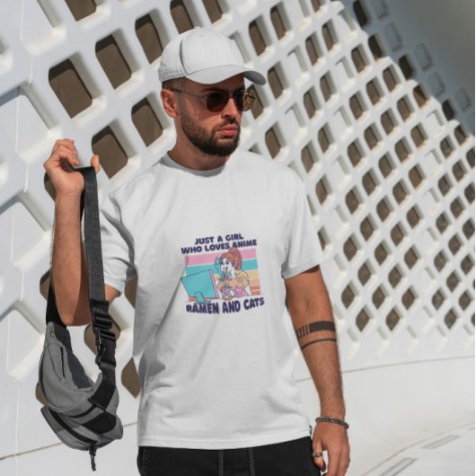 T-shirt Fille Aime Anime Et Ramen