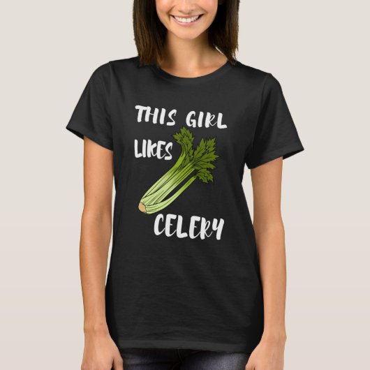 T-shirt Fille aime Celery Cute Vegetables (Devant)