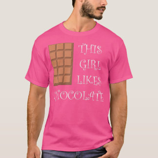 T-shirt Fille aime le chocolat cacao mange des sucreries
