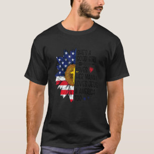 T-shirt Fille aime sa mère aime Jésus Amérique trop amour