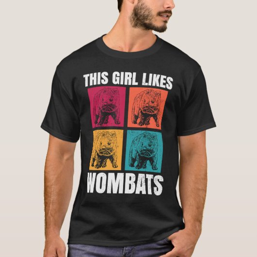 T-shirt Fille aime Wombats Nature Faune Animaux Rodent (Devant)