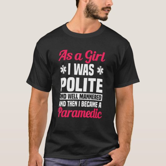 T-shirt Fille ambulancière EMT préposée technicienne médic (Devant)