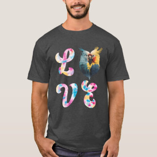T-shirt Fille Amour Cacatoès Cacatoès Perroquets Oiseau Am