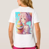 T-shirt Fille Anime avec Cupcake Whimsical (Dos)