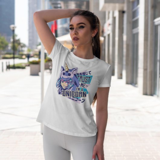T-shirt Fille Anime En Costume Unicorne