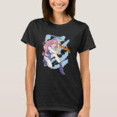 T-shirt Fille Anime Feu Et Eau Épées (Devant)