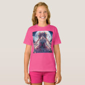 T-shirt Fille Anime Fleur Lune Fée (Devant entier)