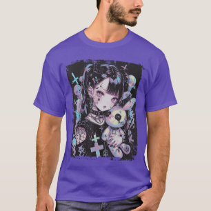 T-shirt Fille Anime Goth Lapin Mignon EGirl Tenue Gothique