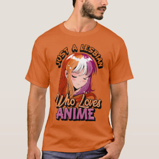 T-shirt Fille Anime Lesbienne Juste Une Lesbienne Qui Aime