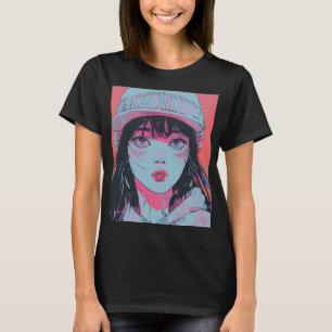 T-shirt Fille Anime Pastel en Bonnet d'Art
