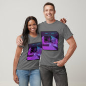 T-shirt Fille anime rétrowave synthwave outrun esthétique (Unisexe)