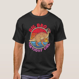 T-shirt Fille Anniversaire I Big Bro I Parasaurolophus I F