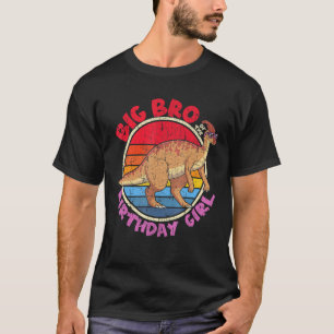 T-shirt Fille Anniversaire I Big Bro I Parasaurolophus I F