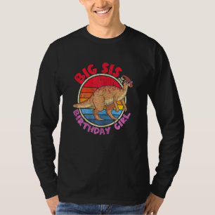 T-shirt Fille Anniversaire I Big Sis I Parasaurolophus I F